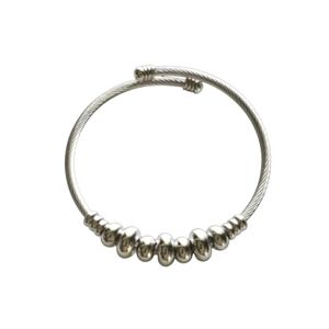 Beaded Cable Bracelet - Silver